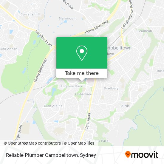 Mapa Reliable Plumber Campbelltown