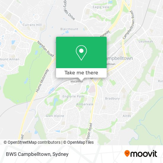 BWS Campbelltown map