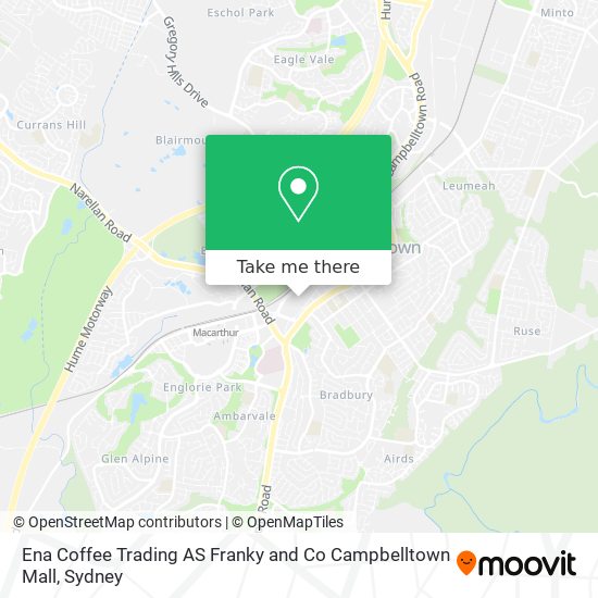 Ena Coffee Trading AS Franky and Co Campbelltown Mall map