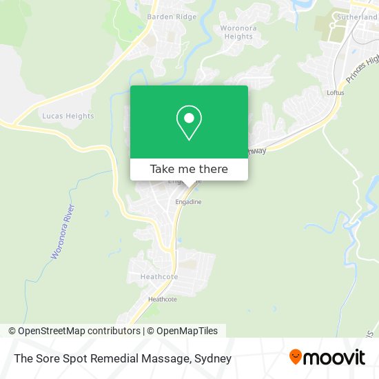The Sore Spot Remedial Massage map