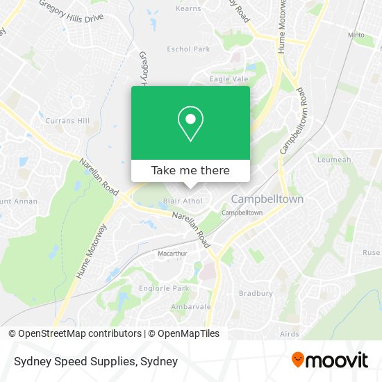 Mapa Sydney Speed Supplies