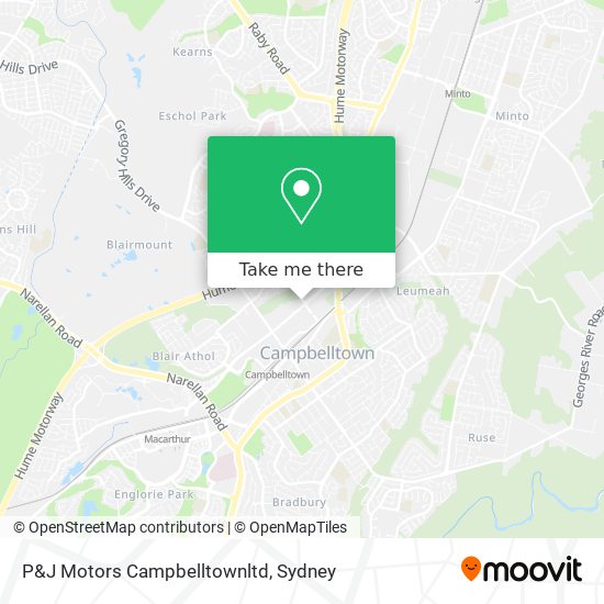 P&J Motors Campbelltownltd map