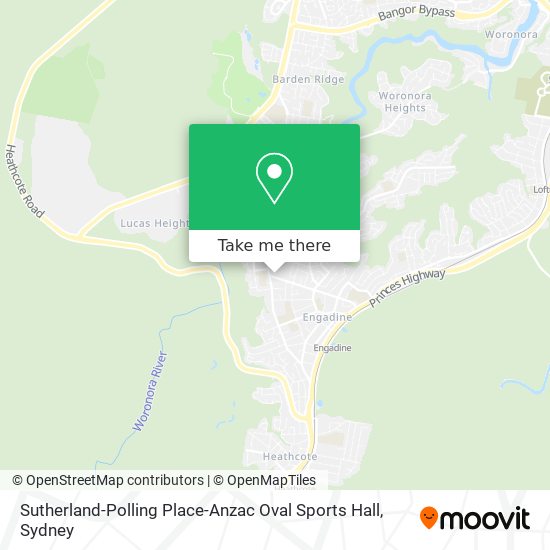 Sutherland-Polling Place-Anzac Oval Sports Hall map