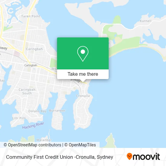 Mapa Community First Credit Union -Cronulla