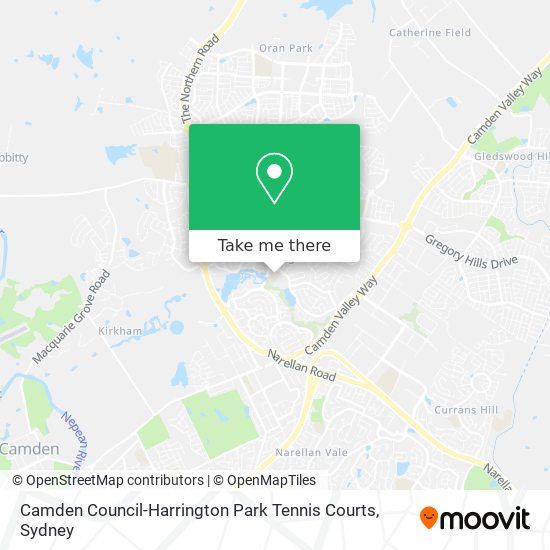 Mapa Camden Council-Harrington Park Tennis Courts