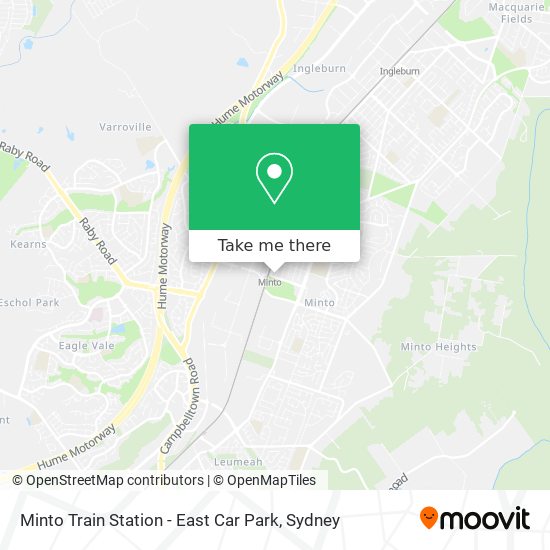 Mapa Minto Train Station - East Car Park