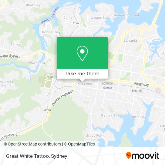 Great White Tattoo map