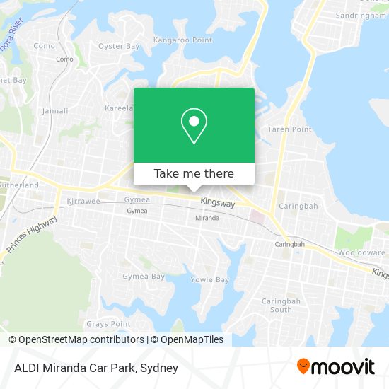 Mapa ALDI Miranda Car Park