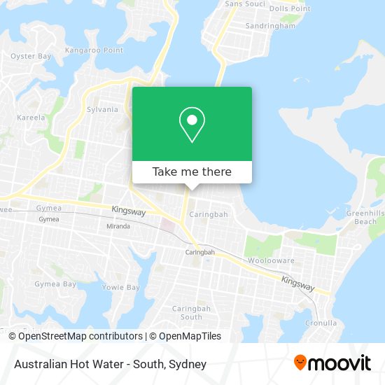 Mapa Australian Hot Water - South