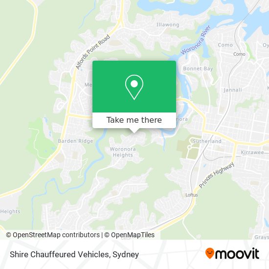 Shire Chauffeured Vehicles map