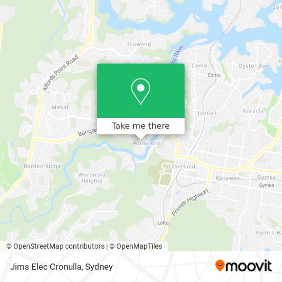 Mapa Jims Elec Cronulla