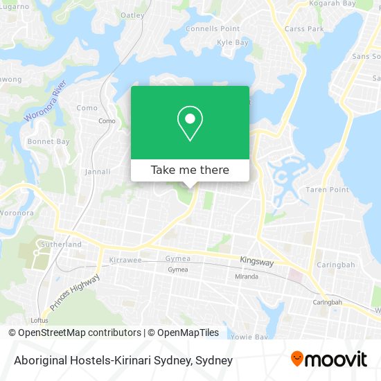 Mapa Aboriginal Hostels-Kirinari Sydney