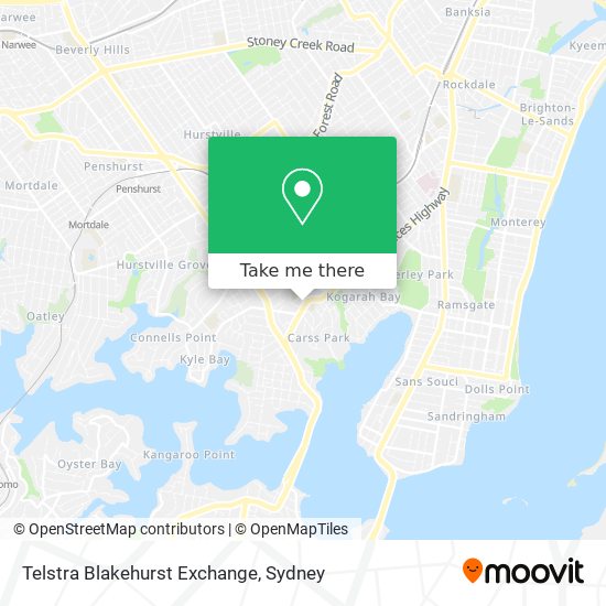 Mapa Telstra Blakehurst Exchange