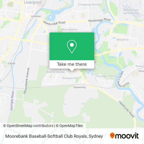 Mapa Moorebank Baseball-Softball Club Royals