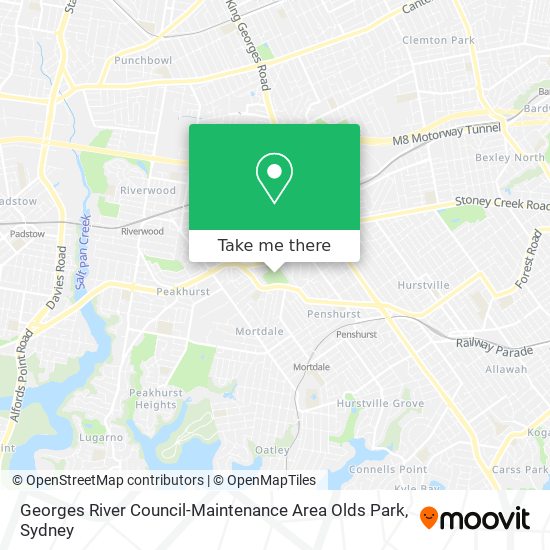 Georges River Council-Maintenance Area Olds Park map