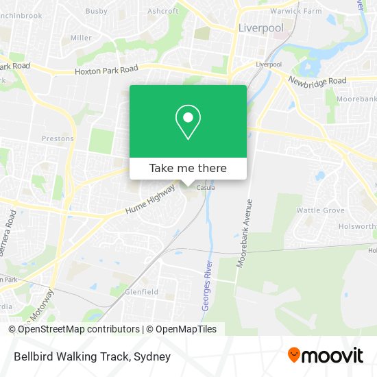 Mapa Bellbird Walking Track