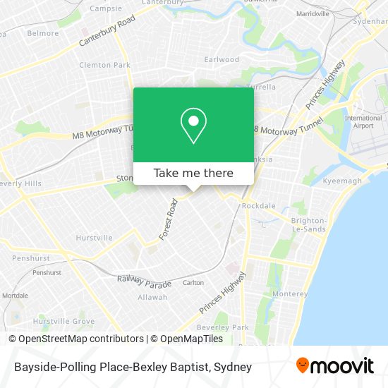 Mapa Bayside-Polling Place-Bexley Baptist