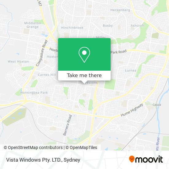 Vista Windows Pty. LTD. map