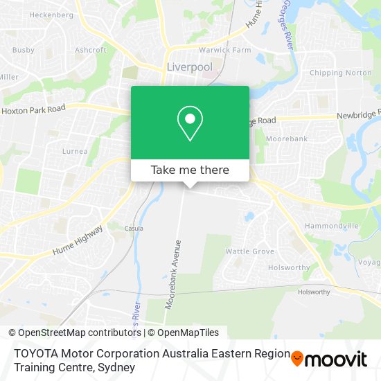 Mapa TOYOTA Motor Corporation Australia Eastern Region Training Centre