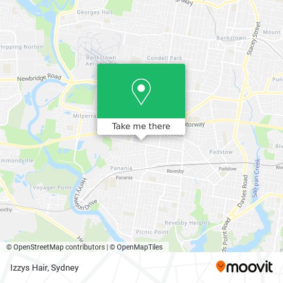 How to get to Izzys Hair in Panania by Bus or Train?