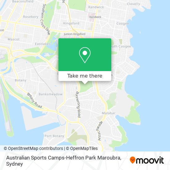 Mapa Australian Sports Camps-Heffron Park Maroubra