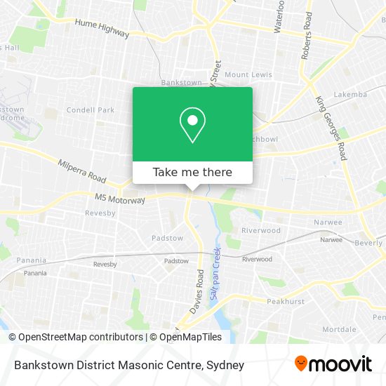 Bankstown District Masonic Centre map