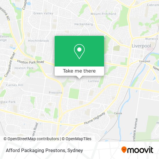 Afford Packaging Prestons map