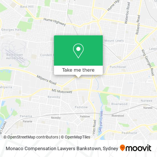 Mapa Monaco Compensation Lawyers Bankstown