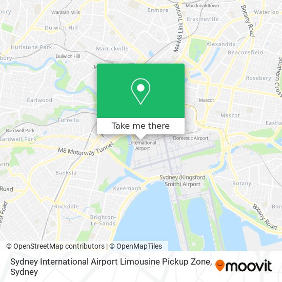 Sydney International Airport Limousine Pickup Zone map