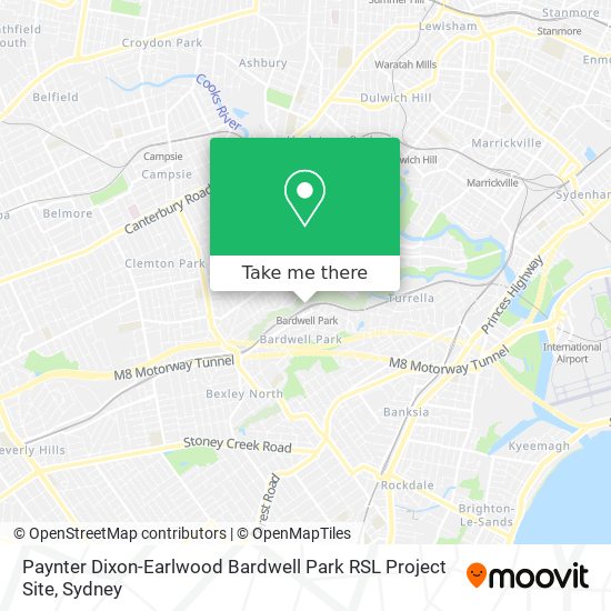 Paynter Dixon-Earlwood Bardwell Park RSL Project Site map