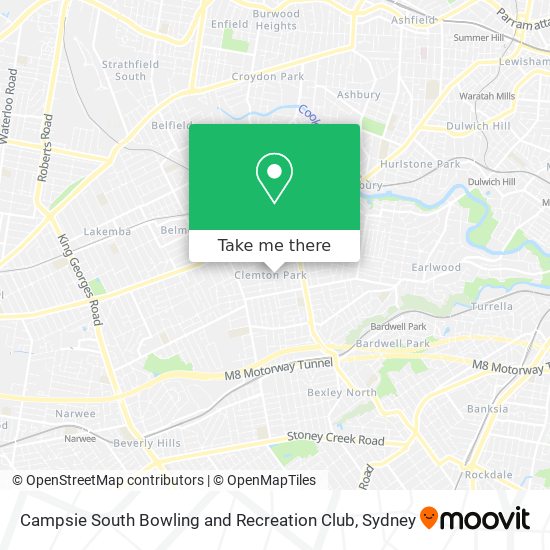 Campsie South Bowling and Recreation Club map