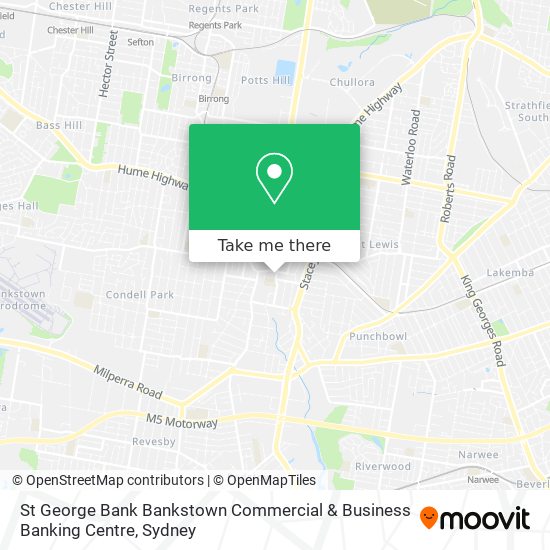 Mapa St George Bank Bankstown Commercial & Business Banking Centre