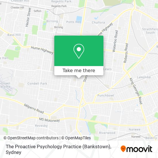 Mapa The Proactive Psychology Practice (Bankstown)