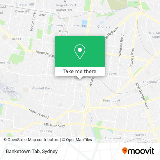 Mapa Bankstown Tab