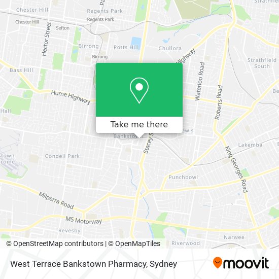 Mapa West Terrace Bankstown Pharmacy