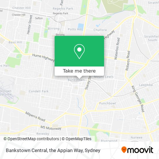Mapa Bankstown Central, the Appian Way