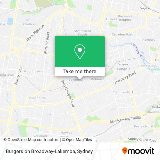 Burgers on Broadway-Lakemba map