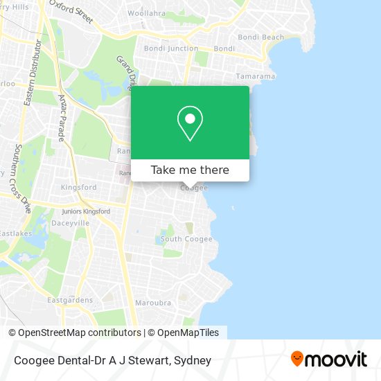 Coogee Dental-Dr A J Stewart map