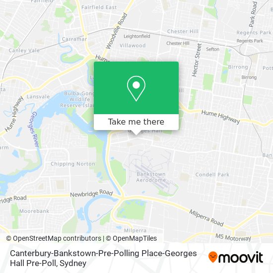 Mapa Canterbury-Bankstown-Pre-Polling Place-Georges Hall Pre-Poll