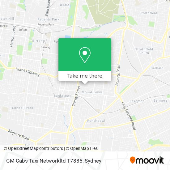 GM Cabs Taxi Networkltd T7885 map