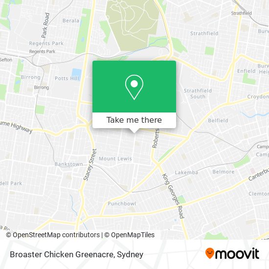Mapa Broaster Chicken Greenacre