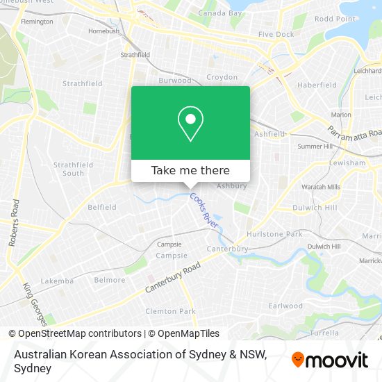 Mapa Australian Korean Association of Sydney & NSW