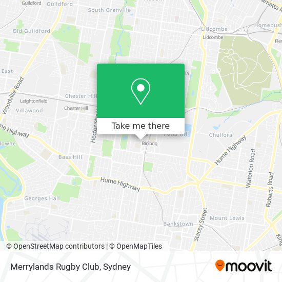 Mapa Merrylands Rugby Club