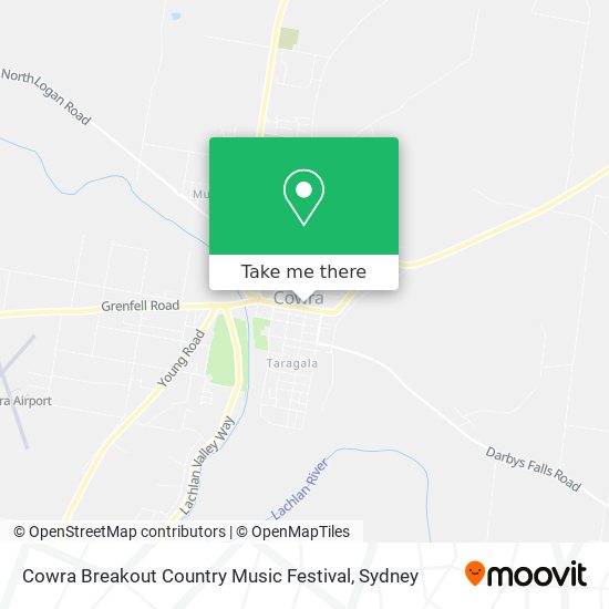 Mapa Cowra Breakout Country Music Festival