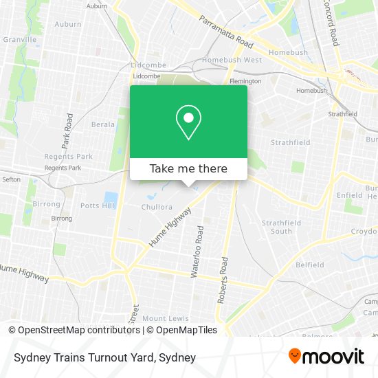 Sydney Trains Turnout Yard map