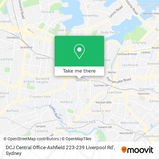 DCJ Central Office-Ashfield 223-239 Liverpool Rd' map