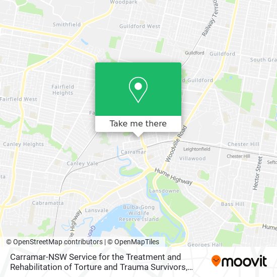 Mapa Carramar-NSW Service for the Treatment and Rehabilitation of Torture and Trauma Survivors