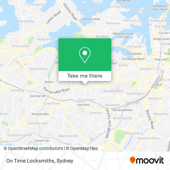 On Time Locksmiths map