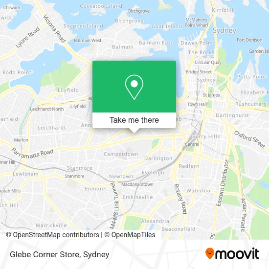 Mapa Glebe Corner Store