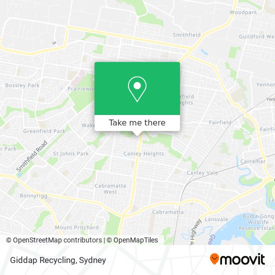 Giddap Recycling map